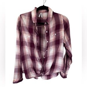 Mudd Women’s Plaid Button-Up Shirt